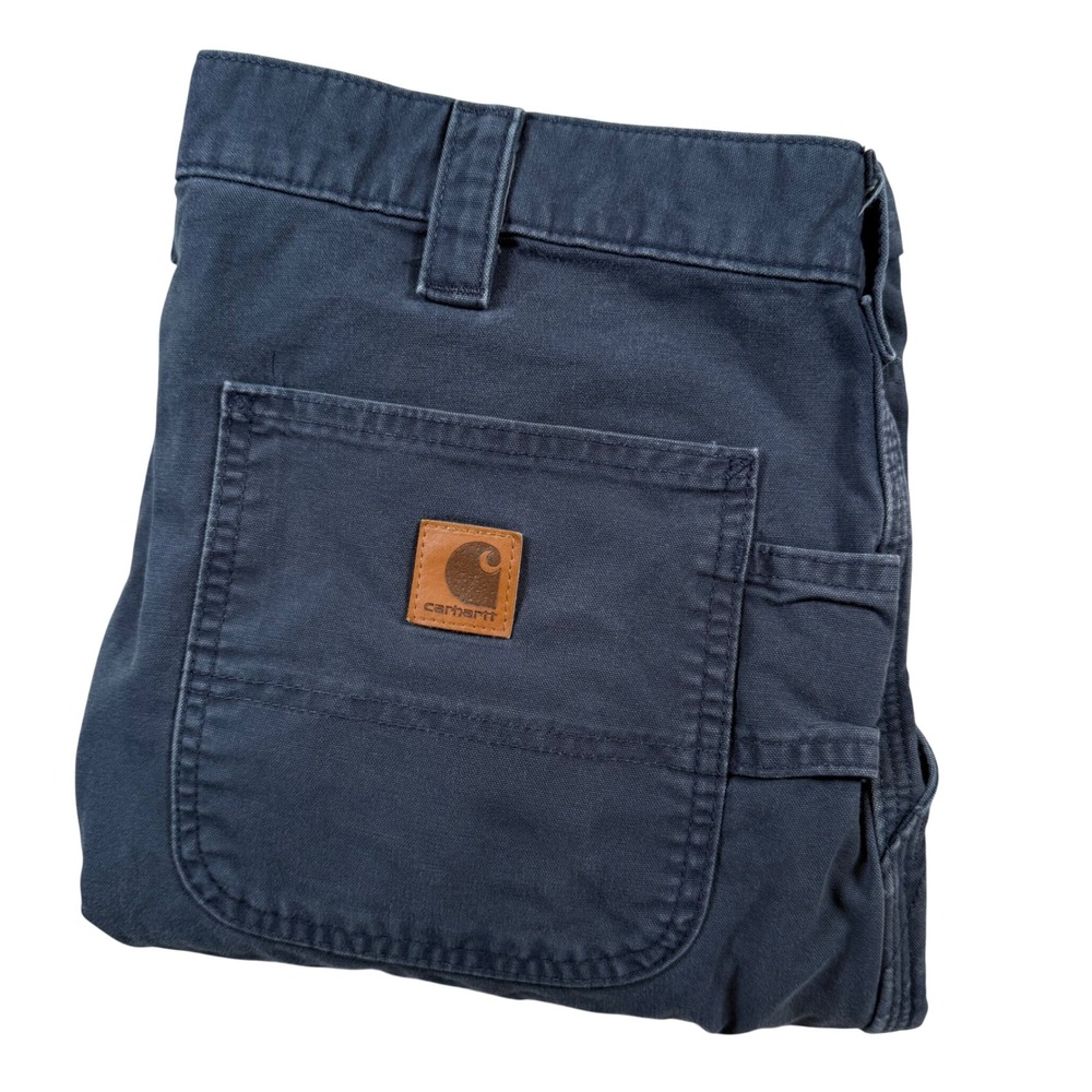 Carhartt Carpenter Shorts Mens 36 Navy Blue B147 Original Fit Canvas Utility